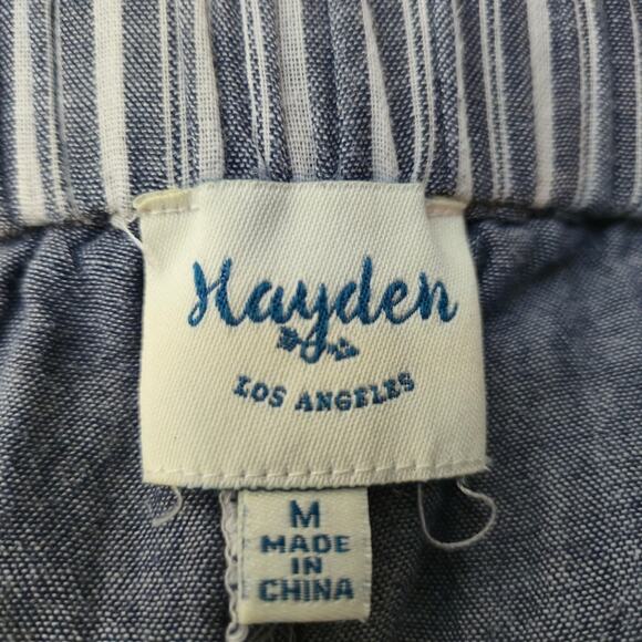 Hayden LA Cropped Striped Pants 100% Cotton Size Medium - Picture 5 of 6